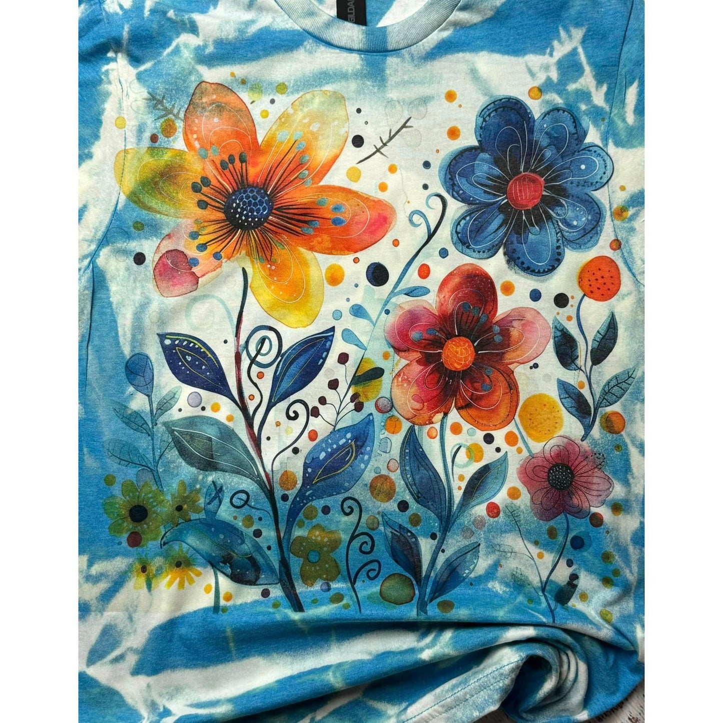 Whimsical Teal Flowers