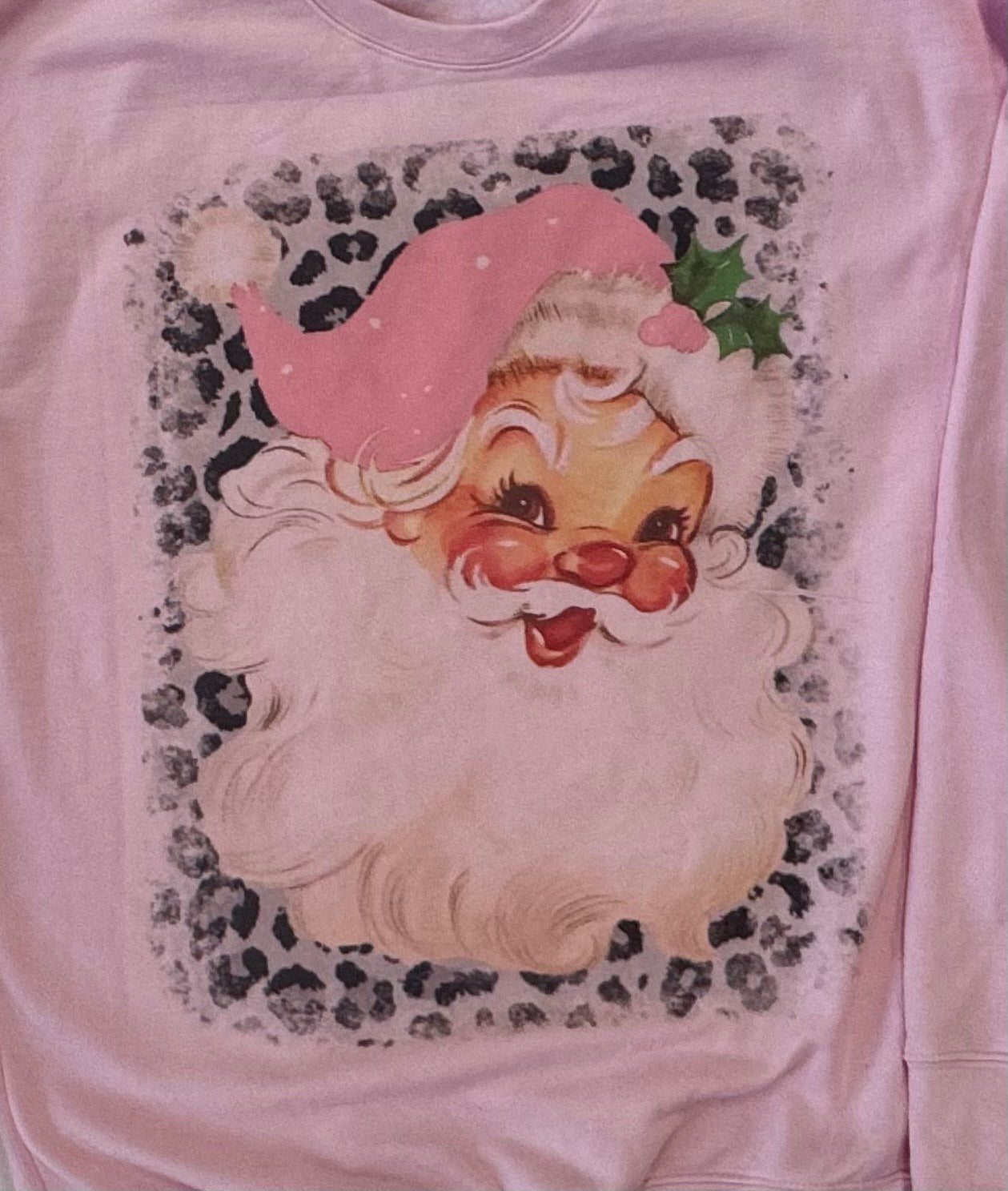 Pink Leopard Santa