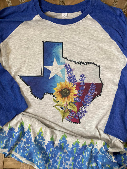 Texas Bluebonnets Raglan